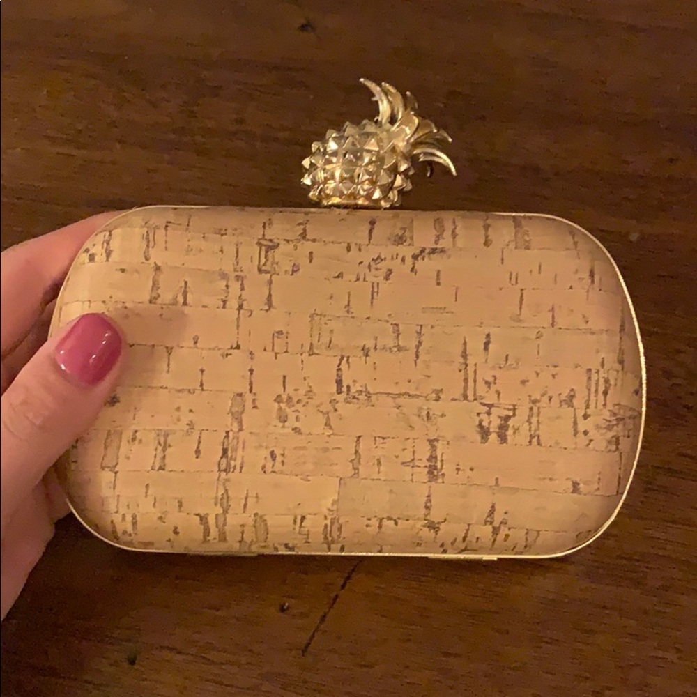 Cork pineapple Crossbody bag/ clutch